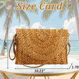 Straw Woven Shoulder Bag for Women – Large Capacity Raffia Tote with Flap Envelope Style for Summer & Beach