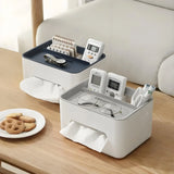 Multifunctional Tissue Box & Remote Control Storage Organizer – Desk & Home Sundries Holder