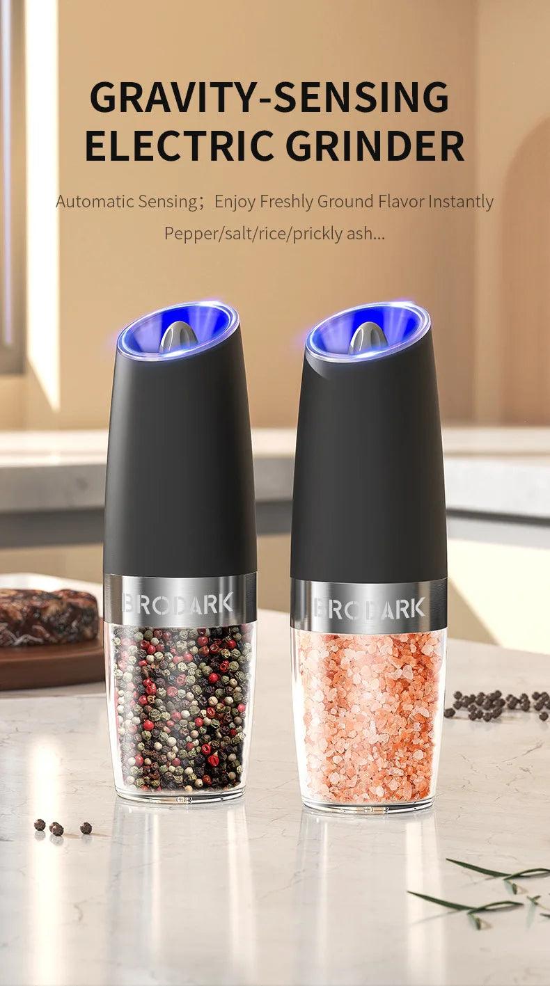Electric Salt and Pepper Grinder Set – Battery Powered with LED Light, 1/2pcs - PulinGO