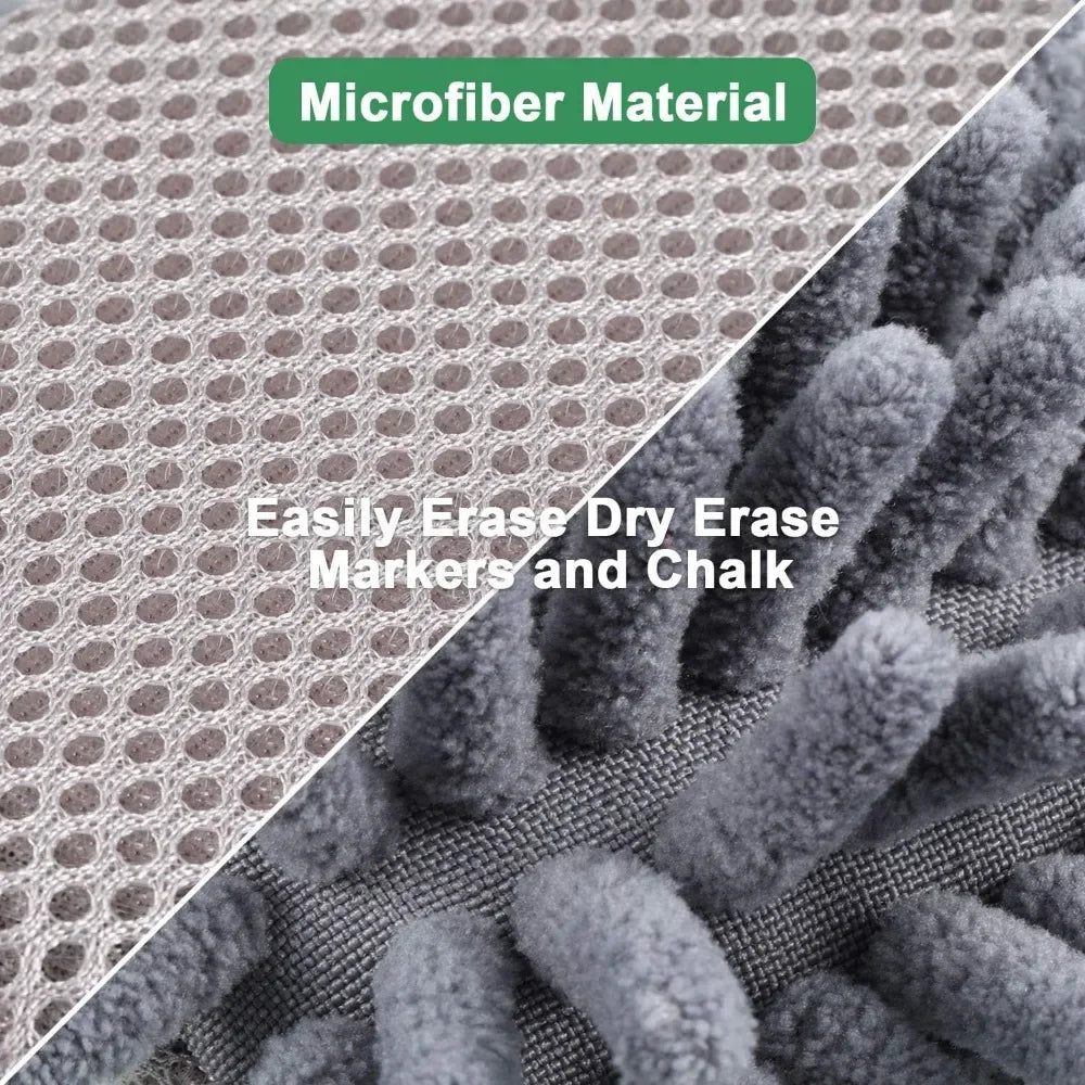 Reusable Microfiber Whiteboard Erasers – 6-Piece Washable Cleaning Set for Markers & Chalk