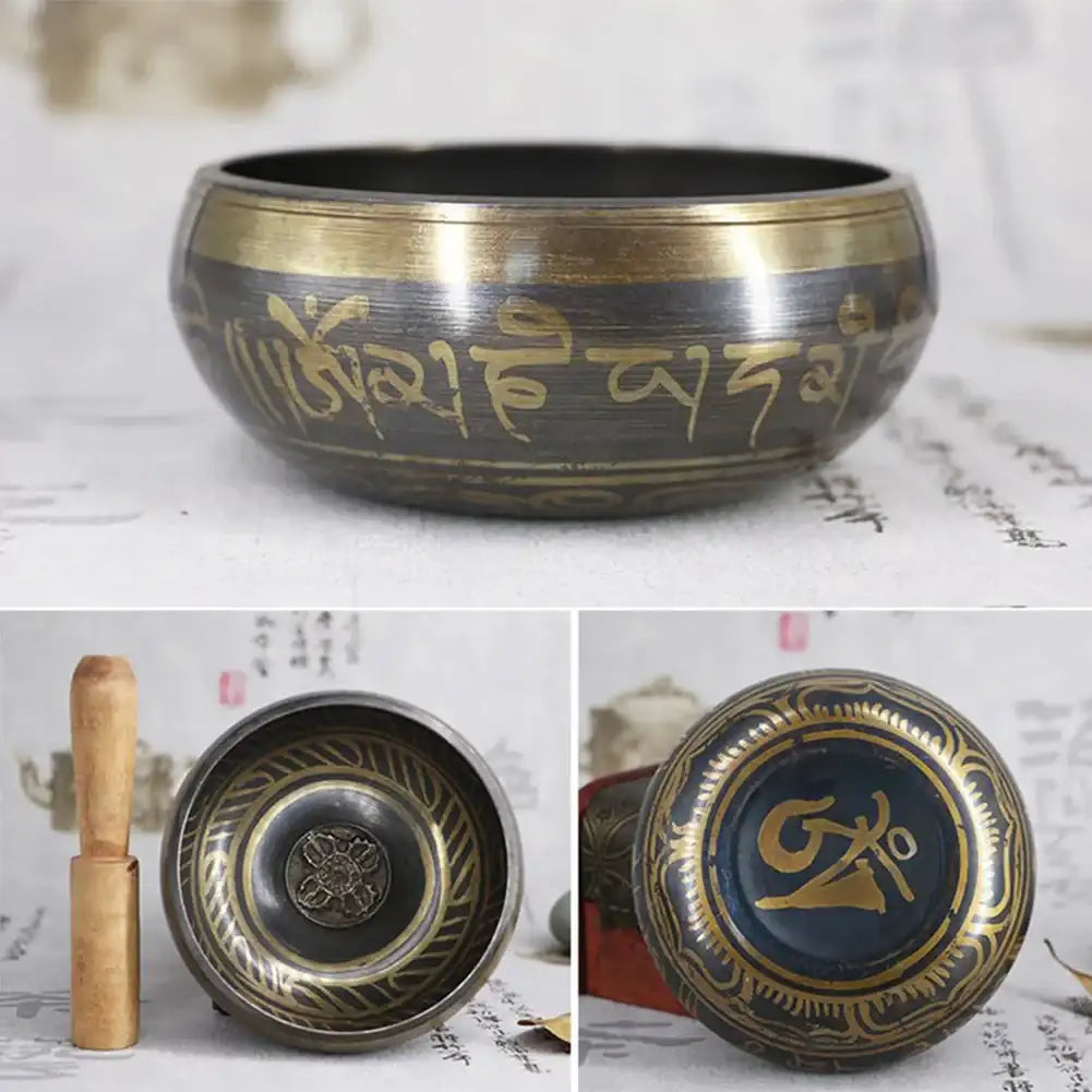 Handmade Tibetan Singing Bowl – Himalayan Meditation & Yoga Sound Healing Bowl (Bronze / 4 Sizes)