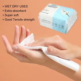 60 Pcs Disposable Cotton Face Towels – Soft Wet & Dry Facial Wipes for Makeup Removal and Daily Cleansing
