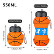 Foldable Silicone Sports Water Bottle / Collapsible Cup – Leak-Proof & Portable for Basketball, Football, Tennis, Golf, School