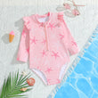 Long-Sleeve Printed Beach Rash Guard Suit for Toddler Girls