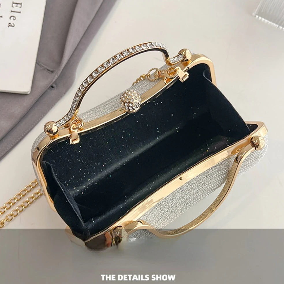 Women’s Rhinestone Banquet Bag – Fashion Texture Luxury Handbag, Crossbody & Shoulder Clutch Purse for Parties & Celebrity Dinners