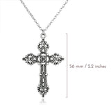 Gothic Zircon Cross Necklace – Unisex Y2K Large Pendant with Irregular Crystal Design for Men & Women