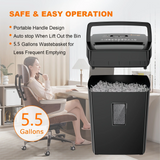 Bonsaii 12-Sheet Cross-Cut Paper Shredder – Portable Handle Home & Office Shredder with 5.5-Gallon Wastebasket