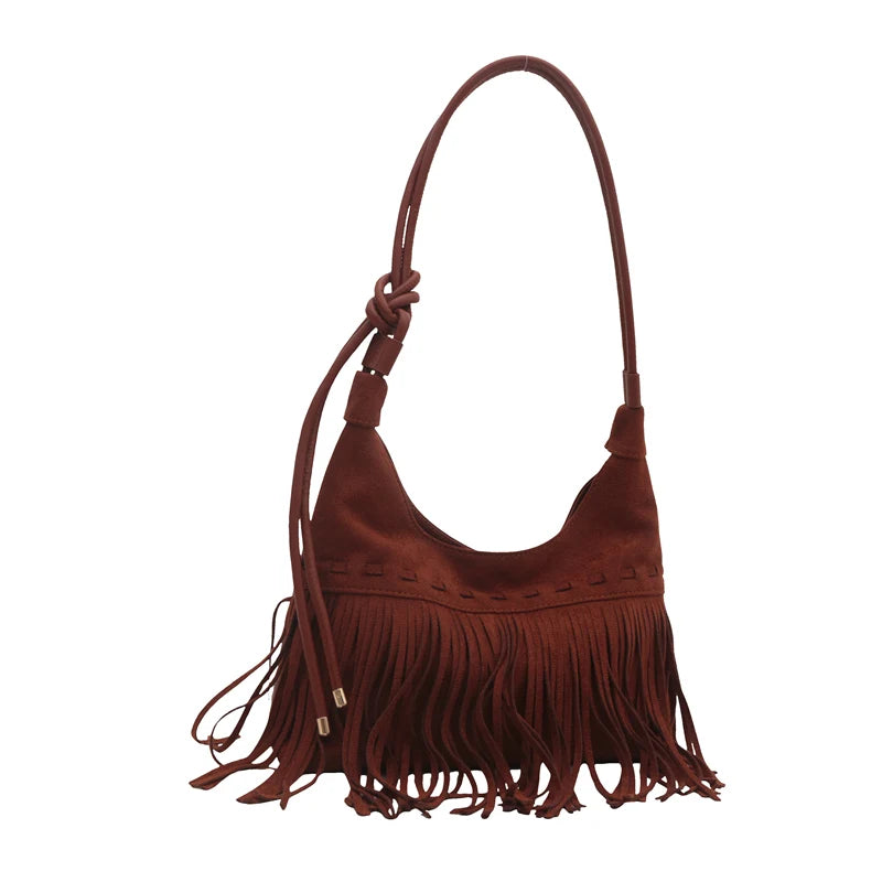 Vintage Fringe Shoulder Bag – Fashion Suede Crossbody Tote with Tassels for Women’s Work, Shopping & Travel 👜✨