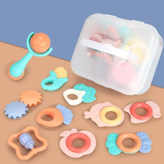 Soft & Safe Silicone Teether Rattle – BPA-Free Baby Toy for 0–3 Years, Gentle & Soothing Relief for Sensitive Gums