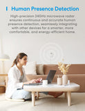 Meross US Matter WiFi Human Presence Sensor – Smart Radar Detector with Luminance & Distance Detection for Smart Homes