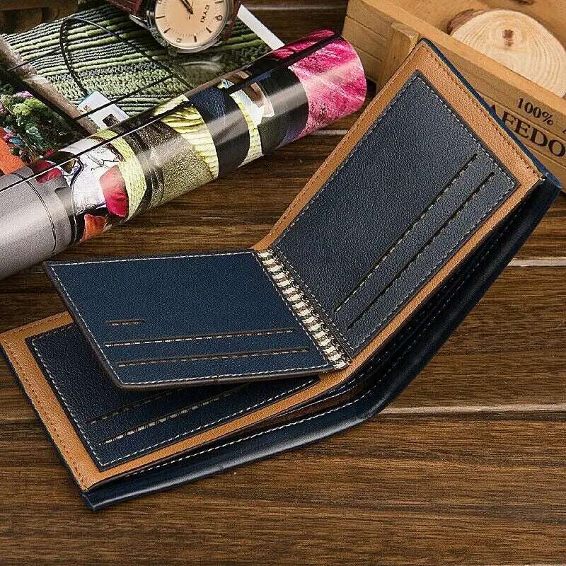 Casual Slim Business Wallet for Men – PU Leather Bifold Short Wallet with Card Holder & Money Clip | Elegant Executive Design