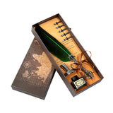 ✒️ Retro Vintage Calligraphy Feather Dip Pen Set – Quill Fountain Pen with Ink for Writing, Crafts & Gifts