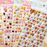 Cute Mini Animal 3D Bubble Stickers – Stereoscopic Diary & Stationery Decor