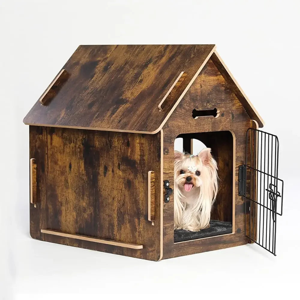 Indoor Wooden Pet House – Cozy Bed for Small Dogs & Cats
