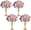 4-Piece Gold Crystal Flower Stand Set – Elegant Wedding Centerpieces & Home Décor Vases for Parties, Anniversaries & Events