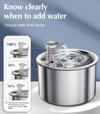 “2L Stainless Steel Pet Water Fountain – Automatic Cat & Dog Water Dispenser with Optional Sensor & Heater”