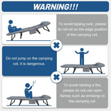 Niceway 6 Adjustable Positions Camping Cot with Mattress & Pillow for Adults 550LBS Heavy Duty Sleeping Cot Outdoor Folding Bed - PulinGO