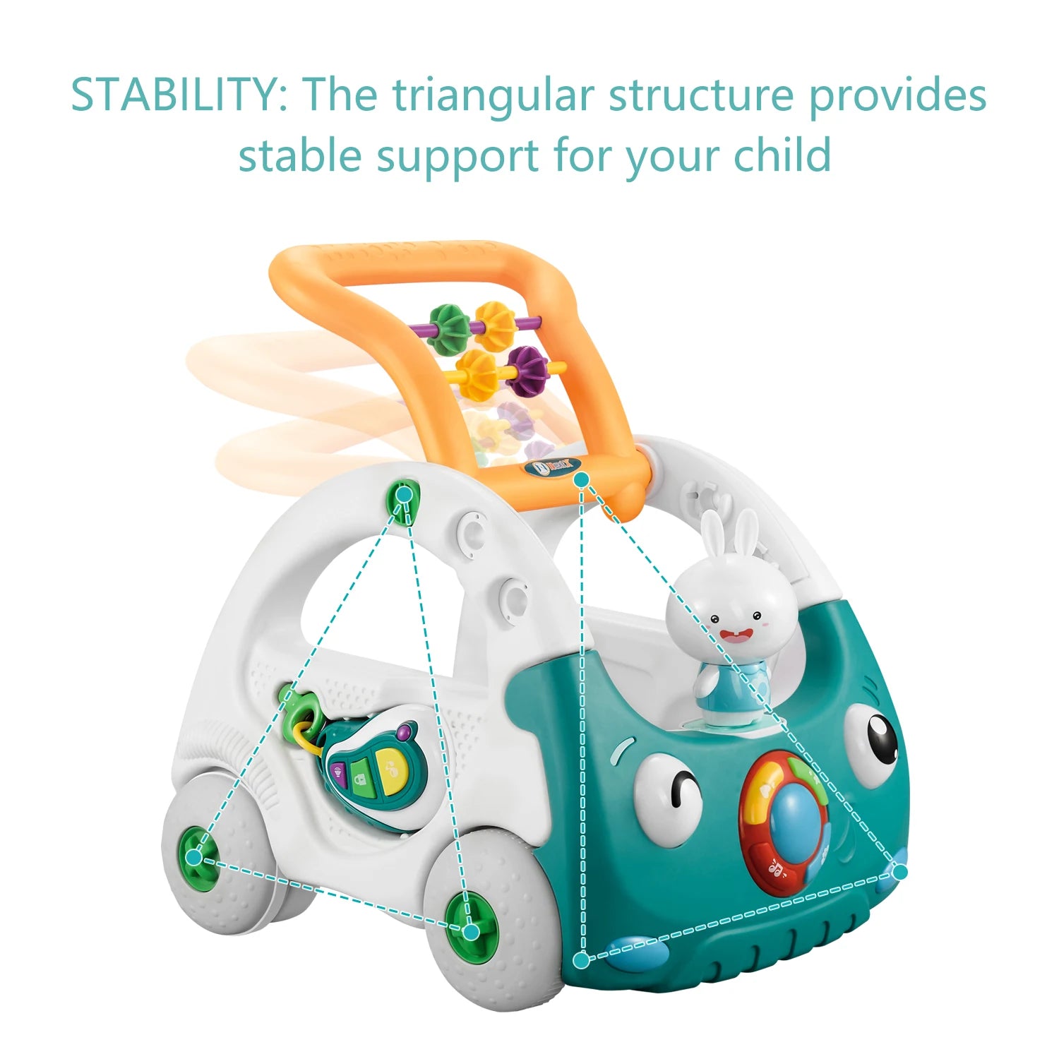 “Educiro 4-in-1 Baby Walker – Sit-to-Stand Learning Push Walker & Multifunction Activity Toy for Boys & Girls”