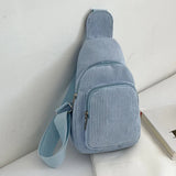 Women’s Corduroy Sling Waist Pack – Casual Solid Color Commute Bag with Adjustable Strap for Weekend & Vacation