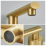 Brushed Gold 3-Hole Low-Arch 8″ Widespread Bathroom Faucet Set with Metal Drain & Supply Lines