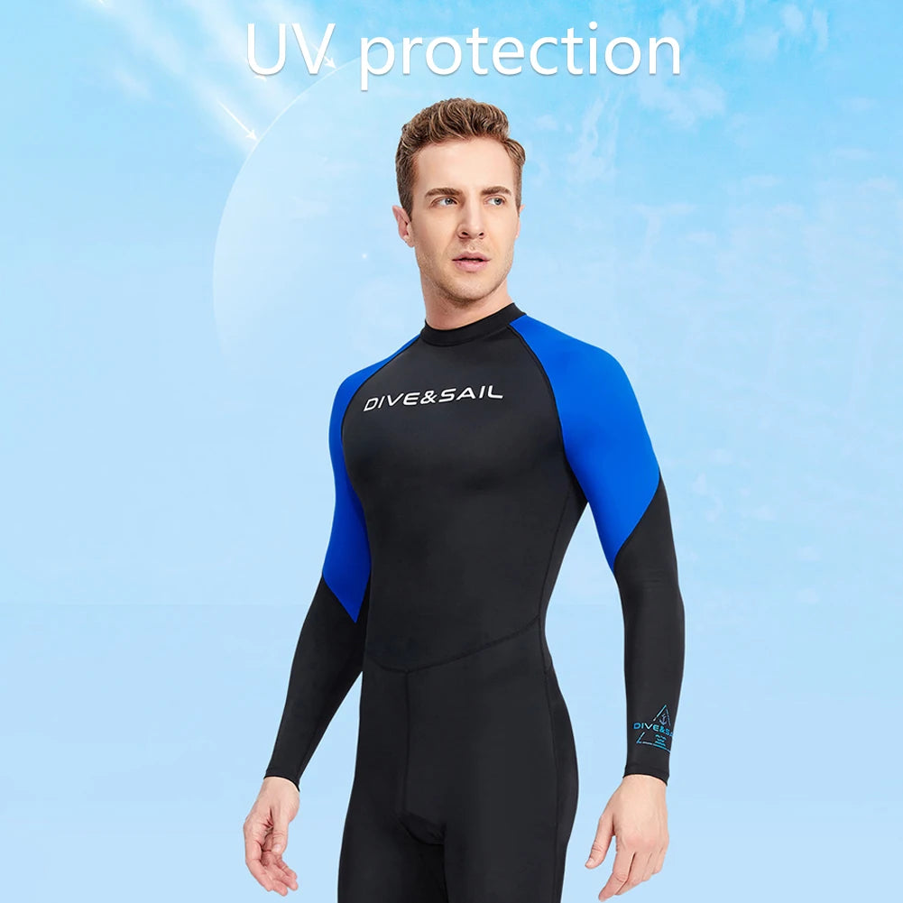 Men’s Full-Body Diving Skin Suit with Zipper – UV Protection, Breathable & Anti-Scratch Surfing Gear