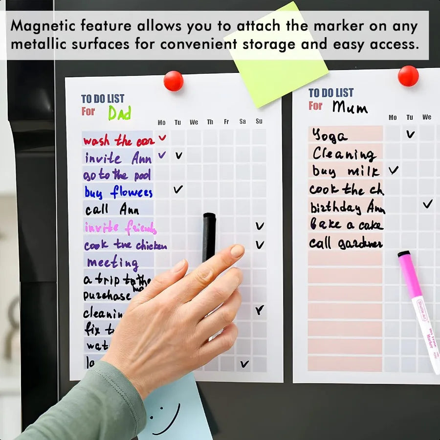 Magnetic Whiteboard Markers – 20-Pack Fine Tip Dry Erase Pens with Built-In Erasers for Whiteboards & Glass Boards ✍️