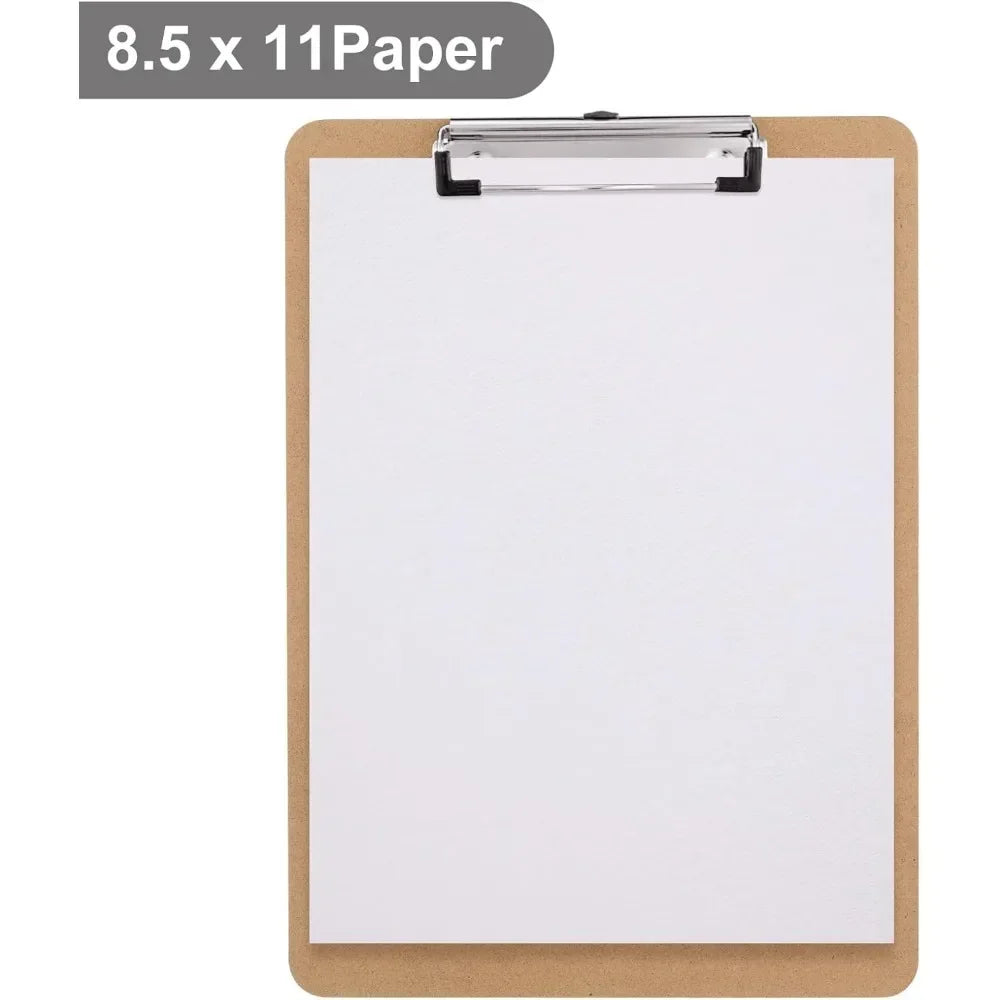 📋 Set of 2 Cardboard Clipboards – Letter & A4 Size (8.5x11 / 9x12.5) with Low-Profile Clips for School & Office