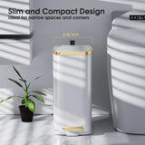 Slim Trash Can with Lid – Rectangular Narrow Waste Bin for Bathroom, Bedroom & Office (Soft-Close Top)
