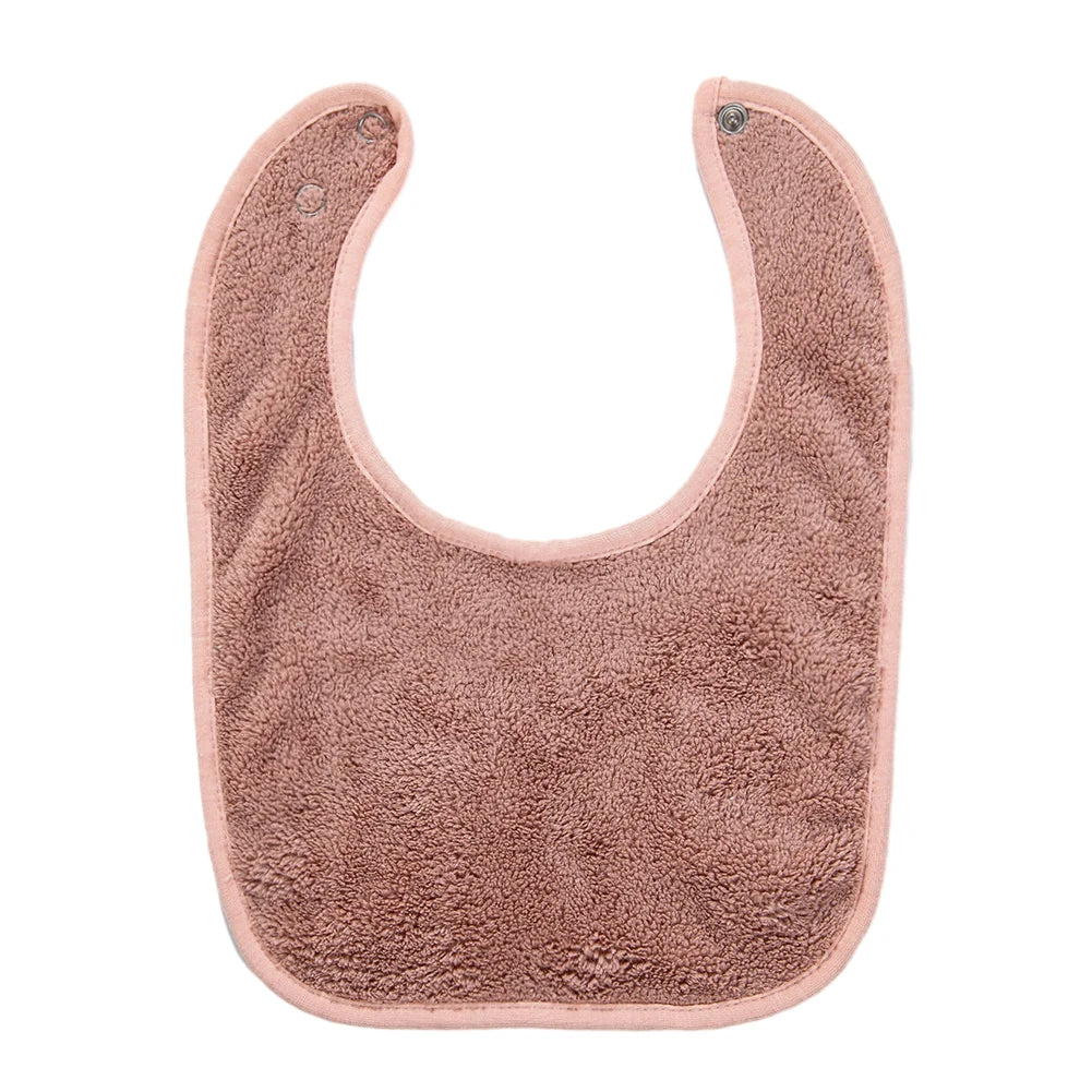 Solid Terry Towel Baby Bibs – Soft Cotton Adjustable Feeding & Burp Bandanas | Korean Style Pocket Bibs for Boys & Girls