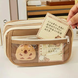 Large Capacity Pencil Case with Flip Cover – Capybara Stationery Storage Bag for School & Office Supplies 🐾