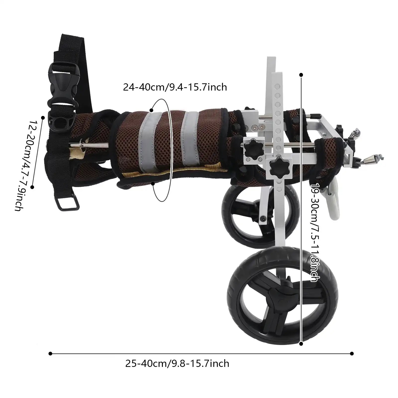 Adjustable Back-Leg Pet Wheelchair – Lightweight Mobility Cart for Dogs & Cats 🐾