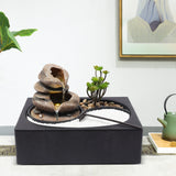 Tabletop Rock Water Fountain with LED Light – Indoor Zen Waterfall Décor for Desk & Home Relaxation
