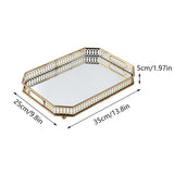 Decorative Metal & Glass Tray – Vintage Mirrored Storage Tray for Jewelry, Perfume & Home Décor