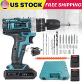 21V Cordless Drill Electric Screwdriver Set – Mini Wireless Power Driver with Lithium-Ion Battery for Home DIY & Repairs