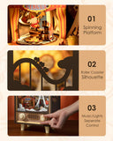 “Robotime Rolife Sunset Carnival Music Box – 3D Wooden Puzzle Ferris Wheel with Lights, DIY Home Decoration & Gift”