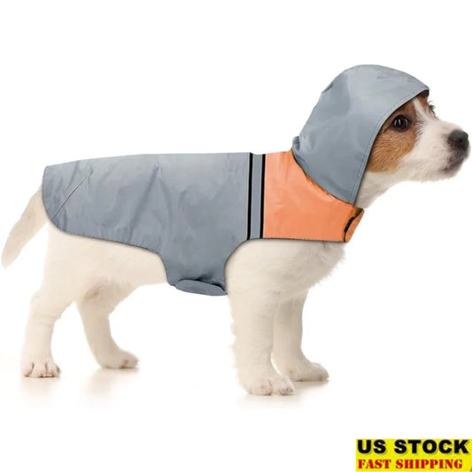Ultra-Light Waterproof Dog Raincoat – Reflective Adjustable Jacket with Hood for Outdoor Use