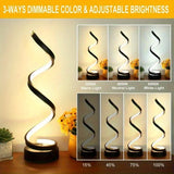 🌀 Classic Creative Spiral LED Table Lamp – Modern Minimalist Dimmable Lamp with Adjustable Arm & Soft Multifunctional Light