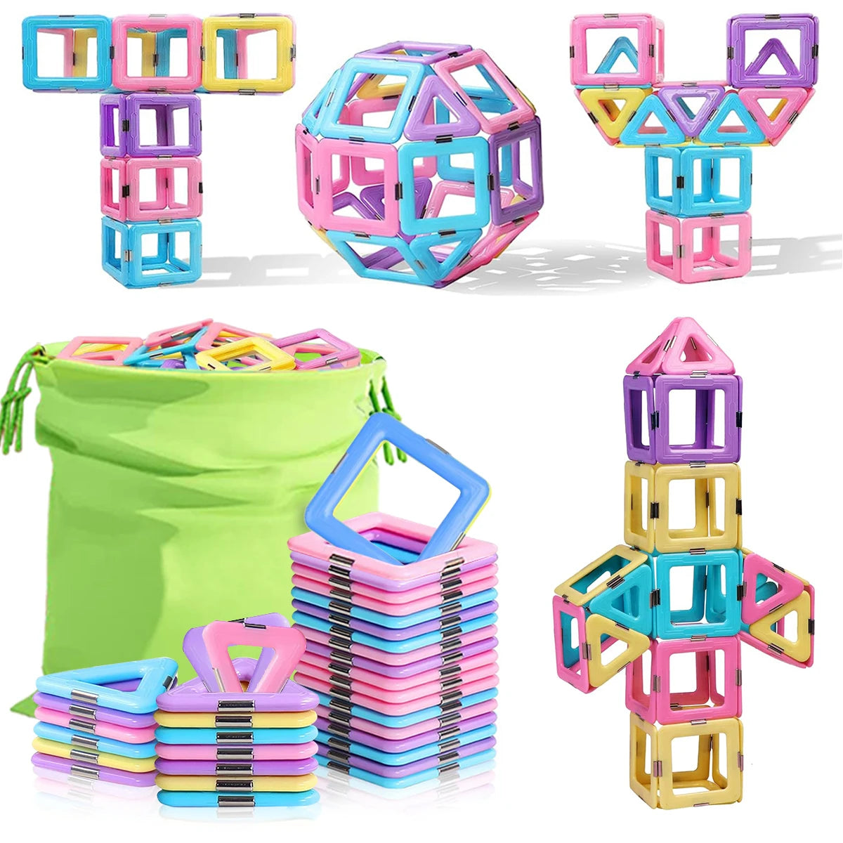 Magnetic Blocks Building Set – Educational STEM Construction Toys for Kids, Creative Learning Gift for Boys & Girls