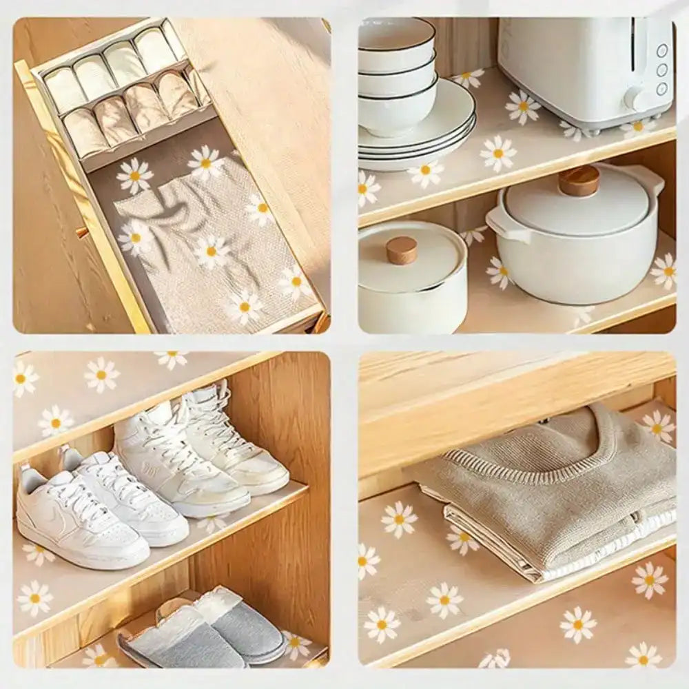 Waterproof Non-Slip Shelf Liner Roll 300 cm – Daisy Design Cabinet & Drawer Mat for Kitchen