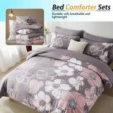 7-Piece Floral Print Quilt Set – Soft All-Season Bedding for Queen & King Size Beds