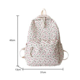Floral Print Backpack with Pendant for Women & Girls – Large Capacity Student School & Travel Bookbag