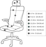 Water-Repellent Ergonomic Office Chair Cover Set with Headrest – Stretch Slipcover for Executive Computer Seat
