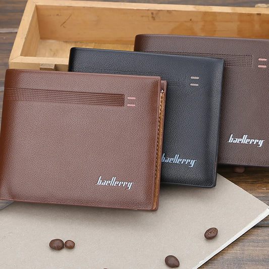 Casual Slim Business Wallet for Men – PU Leather Bifold Short Wallet with Card Holder & Money Clip | Elegant Executive Design