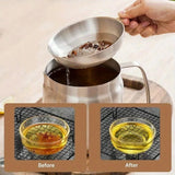 304 Stainless Steel Oil Filter Pot with Strainer – Multi-Function Grease & Oil Recycling Container for Frying