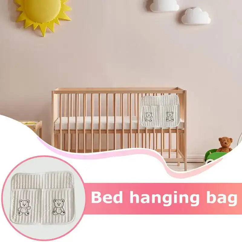 Bedside Hanging Baby Crib Organizer – Multi-Pocket Nursery Storage Bag