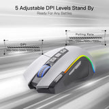 Redragon M612 PRO RGB Gaming Mouse – Wireless BT/2.4G Optical Mouse with 8,000 DPI, 9 Programmable Buttons & 7 Backlight Modes