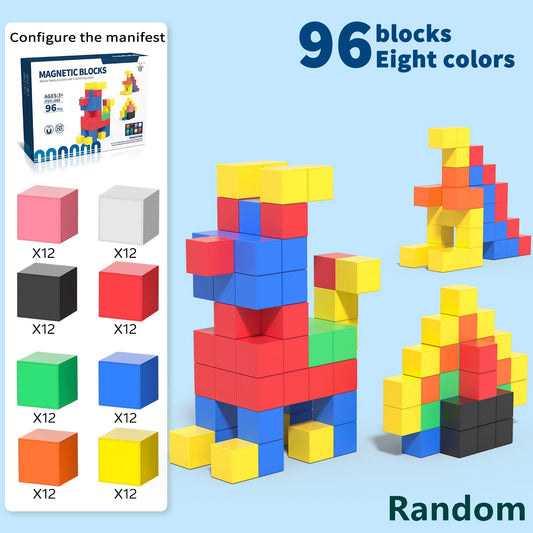 Colorful 3D Magnetic Learning Cubes – DIY Structural Cognitive Toys for Kids, Educational STEM Building Blocks for Boys & Girls