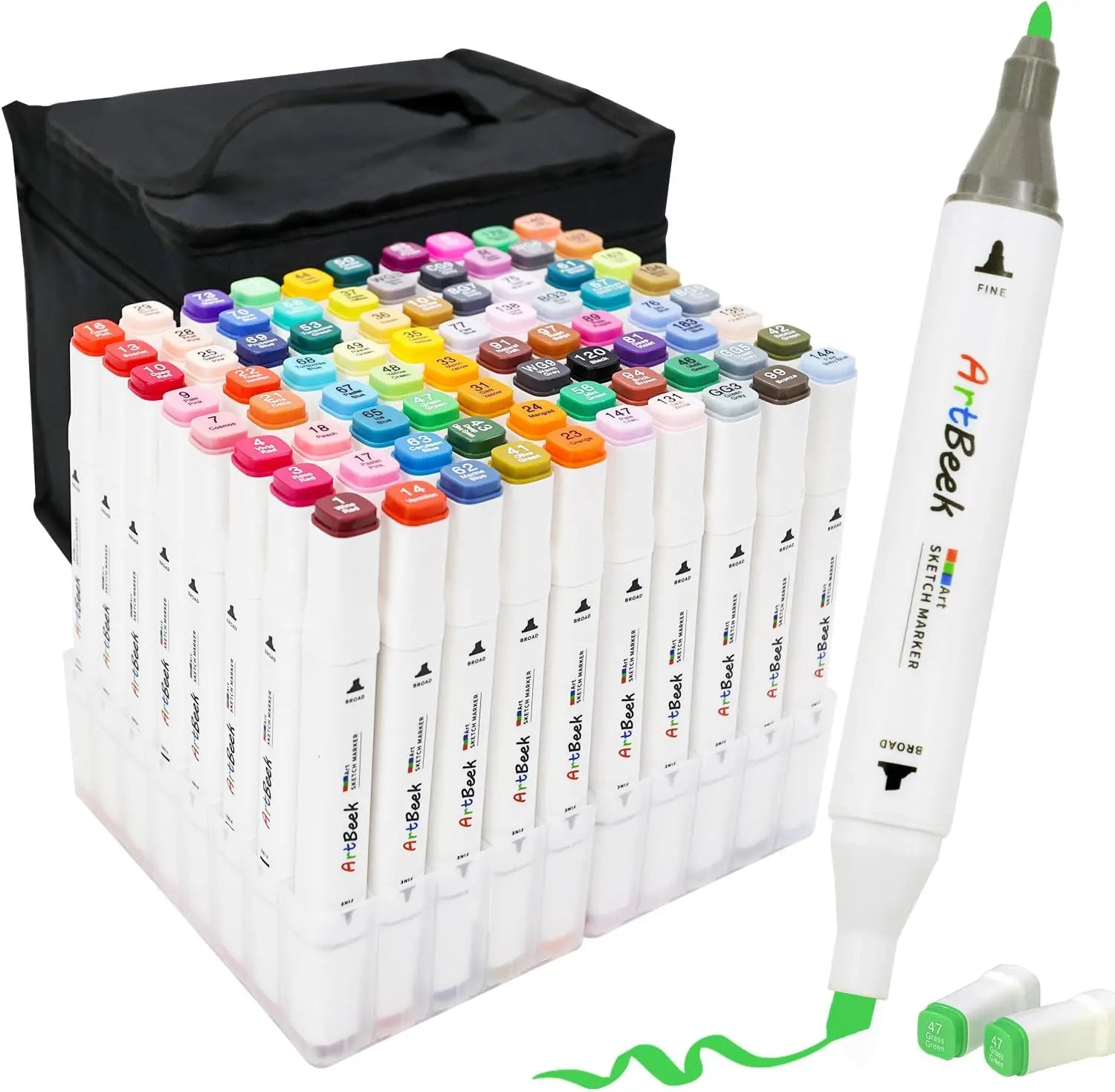ArtBeek Alcohol Markers – Dual Tip Art Marker Set for Adult Coloring, Drawing & Illustration 🎨