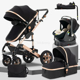 3-in-1 Baby Travel System – Stroller + Isofix Base + Reversible Pram for Newborn to Toddler