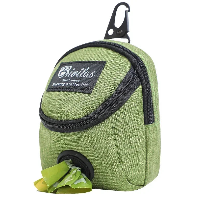 Portable Dog Treat Pouch & Training Bag – Multifunction Travel Bag with Poop Bag Dispenser for Outdoor Pet Training & Walks